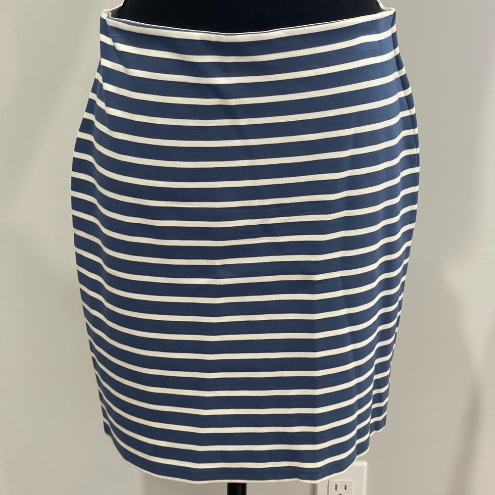 Ann Taylor Loft M‎ Blue and White Striped Skirt with Stretch 406
